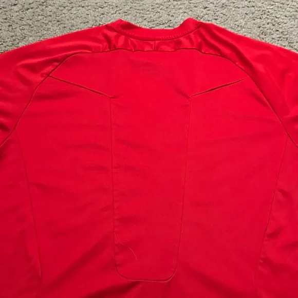 Adidas Men’s Performance Athletic T-Shirt Red Black Stripes Size L - Picture 5 of 5